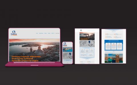 Imagem contendo capturas de tela de sites. Capturas de telas do desktop e smartphone para exibição do site